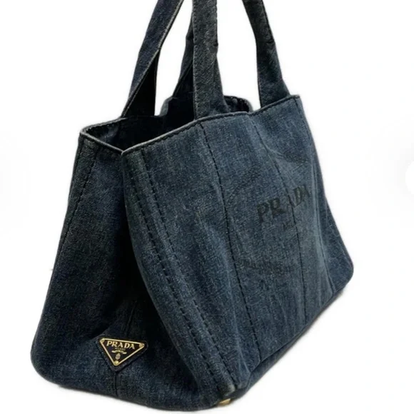 Prada Blue Denim Tote with Subtle Stitching UPGRADE FROM LIVE SHOW - Picture 2 of 7